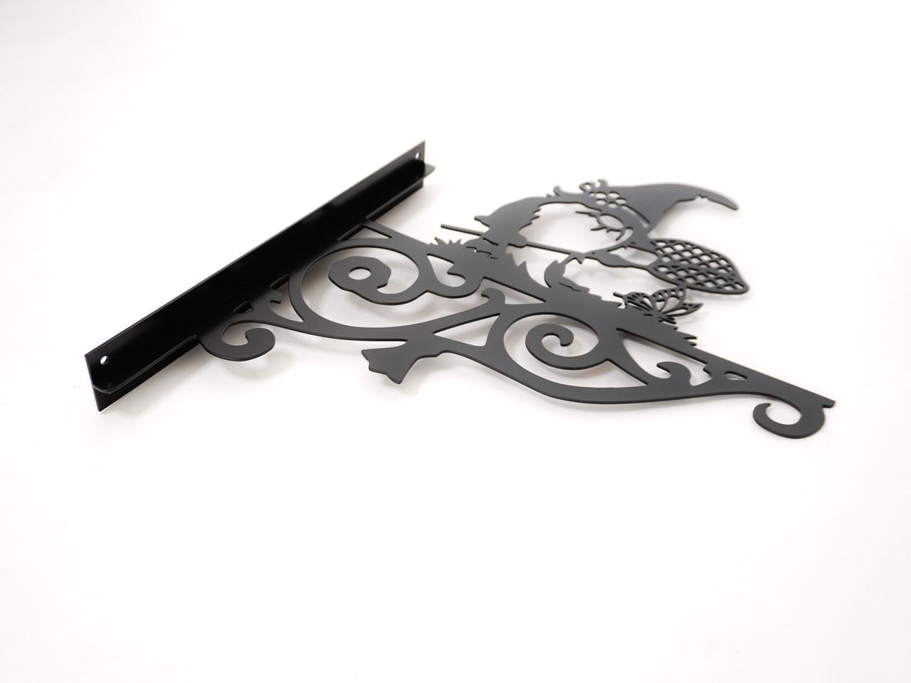 Кронштейн Гном для кашпо с цветами метал Черный (Б006) - фото 2