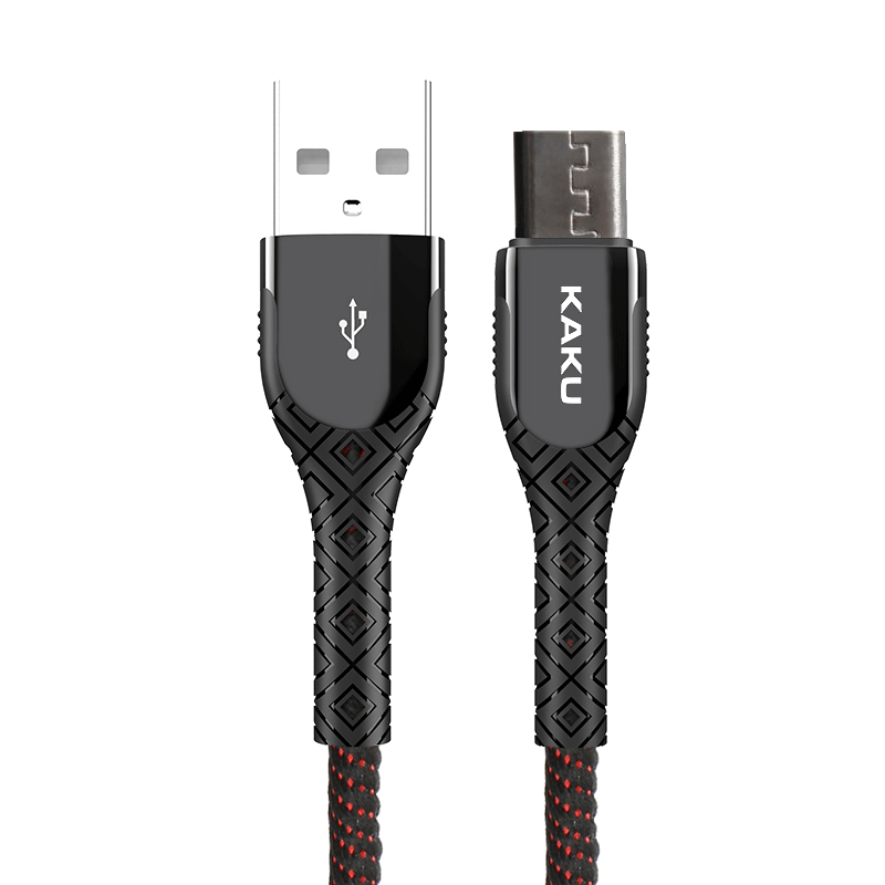 Кабель с индикатором Kaku KSC-166 USB-Micro USB 1.2 м Black/Red (1243321442) - фото 1