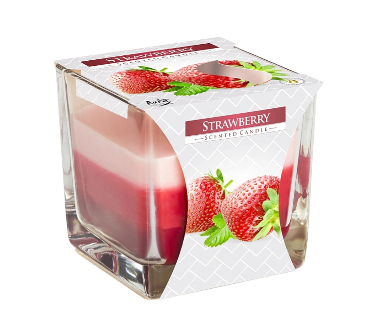 Свечка в стакане квадратная Клубника (8073) Свечка в стакане квадратная Клубника (8073)