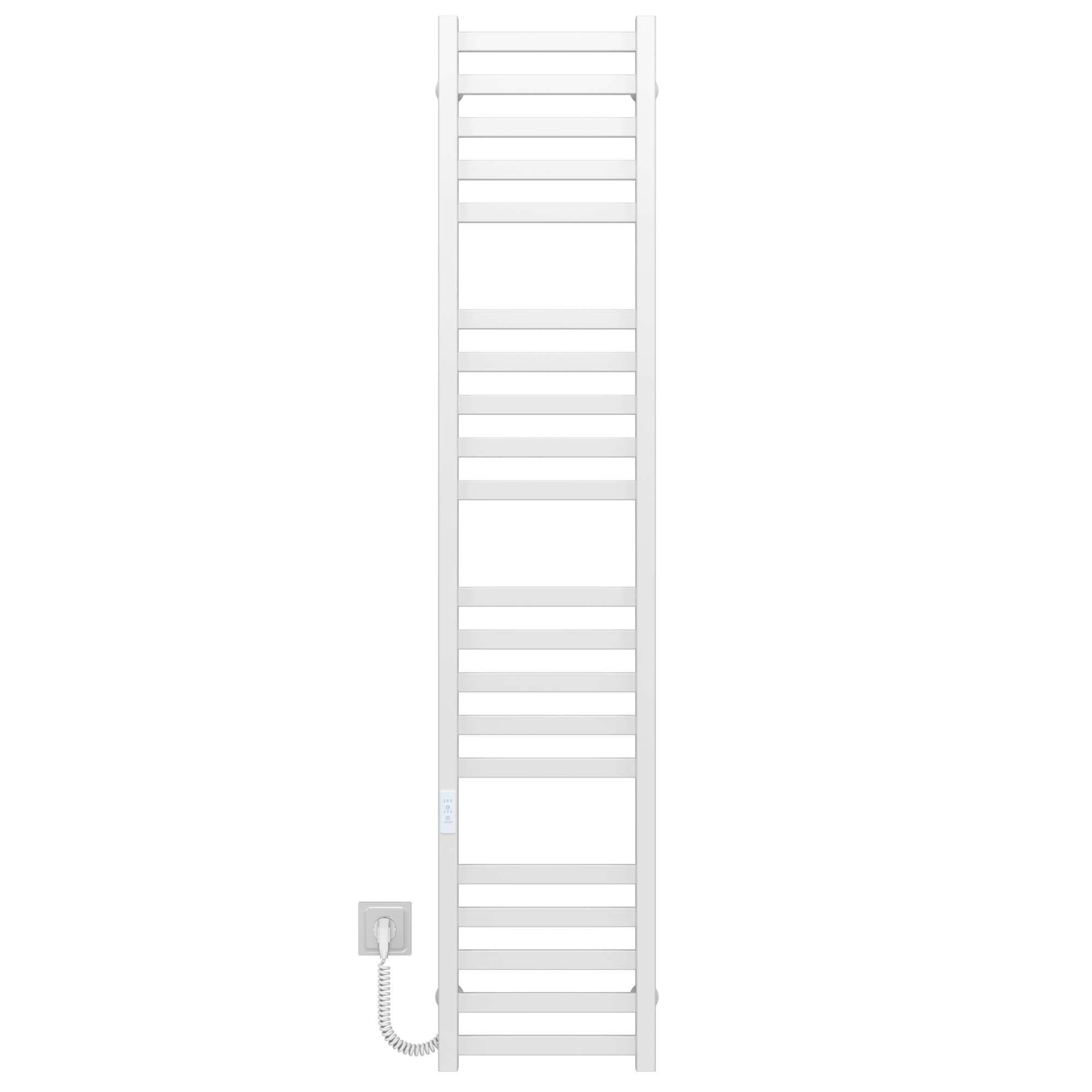 Полотенцесушитель электрический Deffi Magnus П20 WD04 левое подключение нержавеющая сталь 200х1600 мм Белый (A.MA.160.20.20.E.W.L.4)