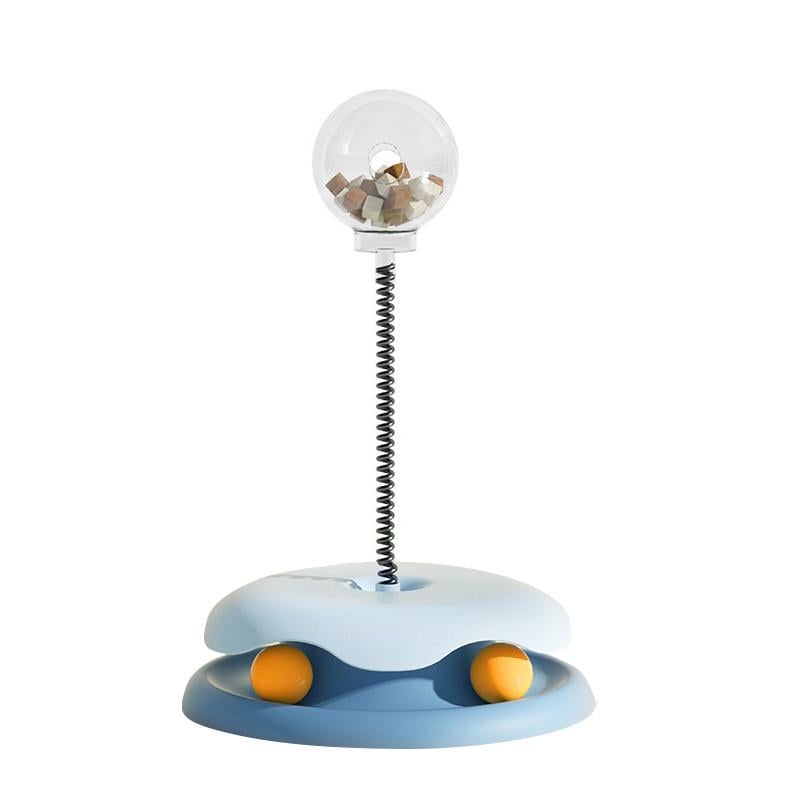 Игрушка-кормушка для котов Lesko DT992 интерактивная дразнилка с дозатором лакомства с мячами Blue (25713950)