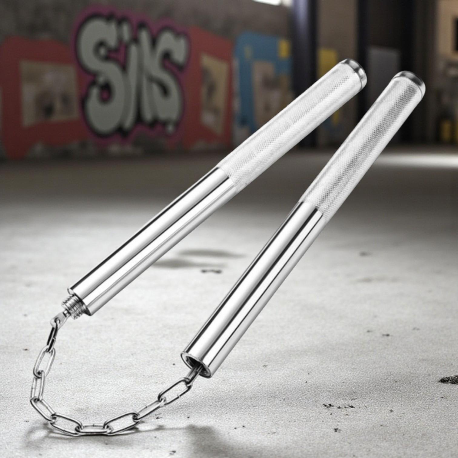 Нунчаки тренировочные трансформеры 2в1 стальные Серебристый (3_7_0_1C) - фото 5 Нунчаки тренировочные трансформеры 2в1 стальные Серебристый (3_7_0_1C) - фото 5