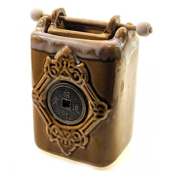 Аромалампа керамічна Монетка 12х11х6 см Коричневий