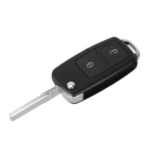 Заготовка-корпус для ключа запалювання автомобіля під чіп ID48 1J0959753AG 2 кнопки HU66 для VW Golf Passat Black (498001)