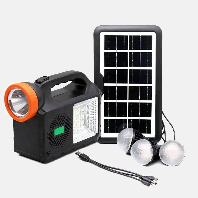 Станция зарядная ES004 с солнечной панелью с лампочками FM-радио и MP3