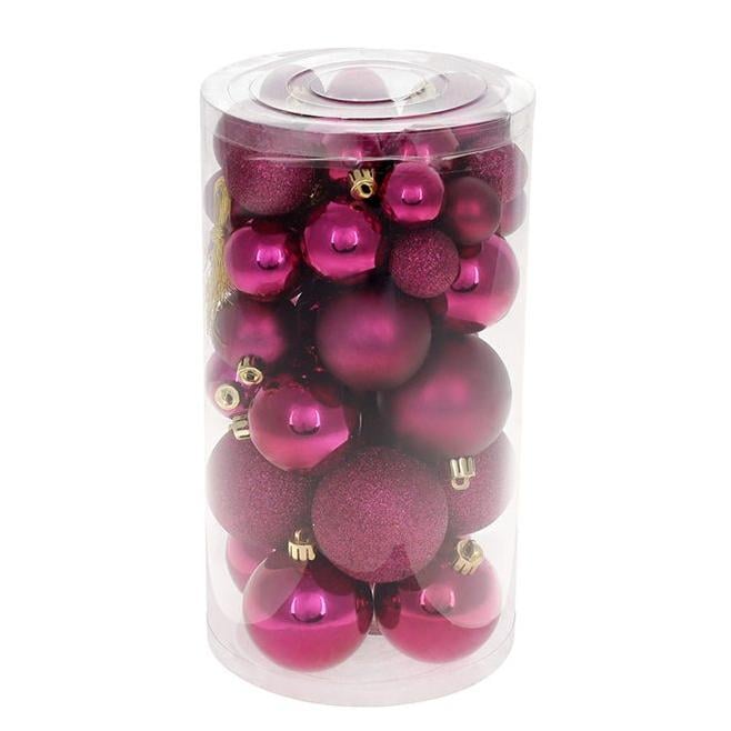 Набор пластиковых новогодних шаров Flora Микс 40 шт. (12441)