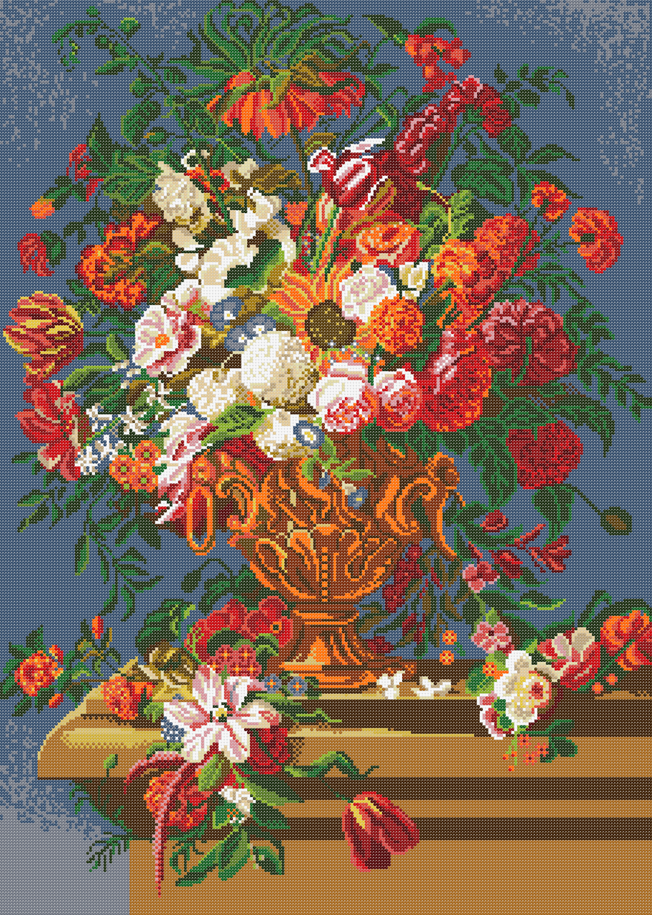 Схема для вышивки бисером Цветочный натюрморт (1226484552)