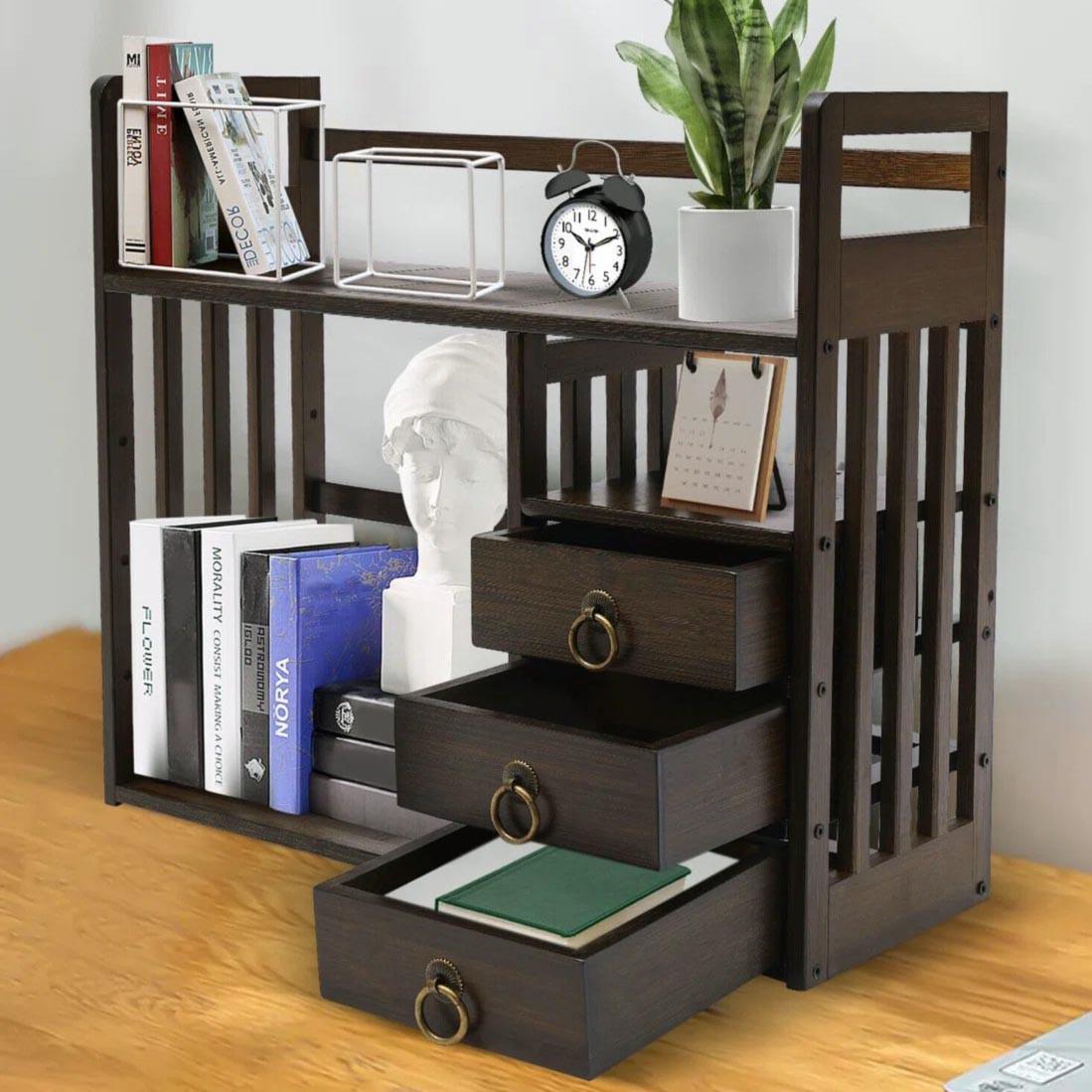 Полка книжная настольная из дерева Гериния Мокко (КПА-018110)