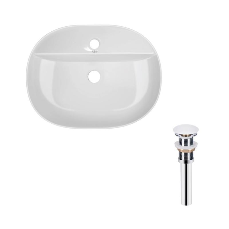 Раковина накладная овальная Qtap Scorpio 500x380x120 мм с донным клапаном PU02 White (SD00053437)