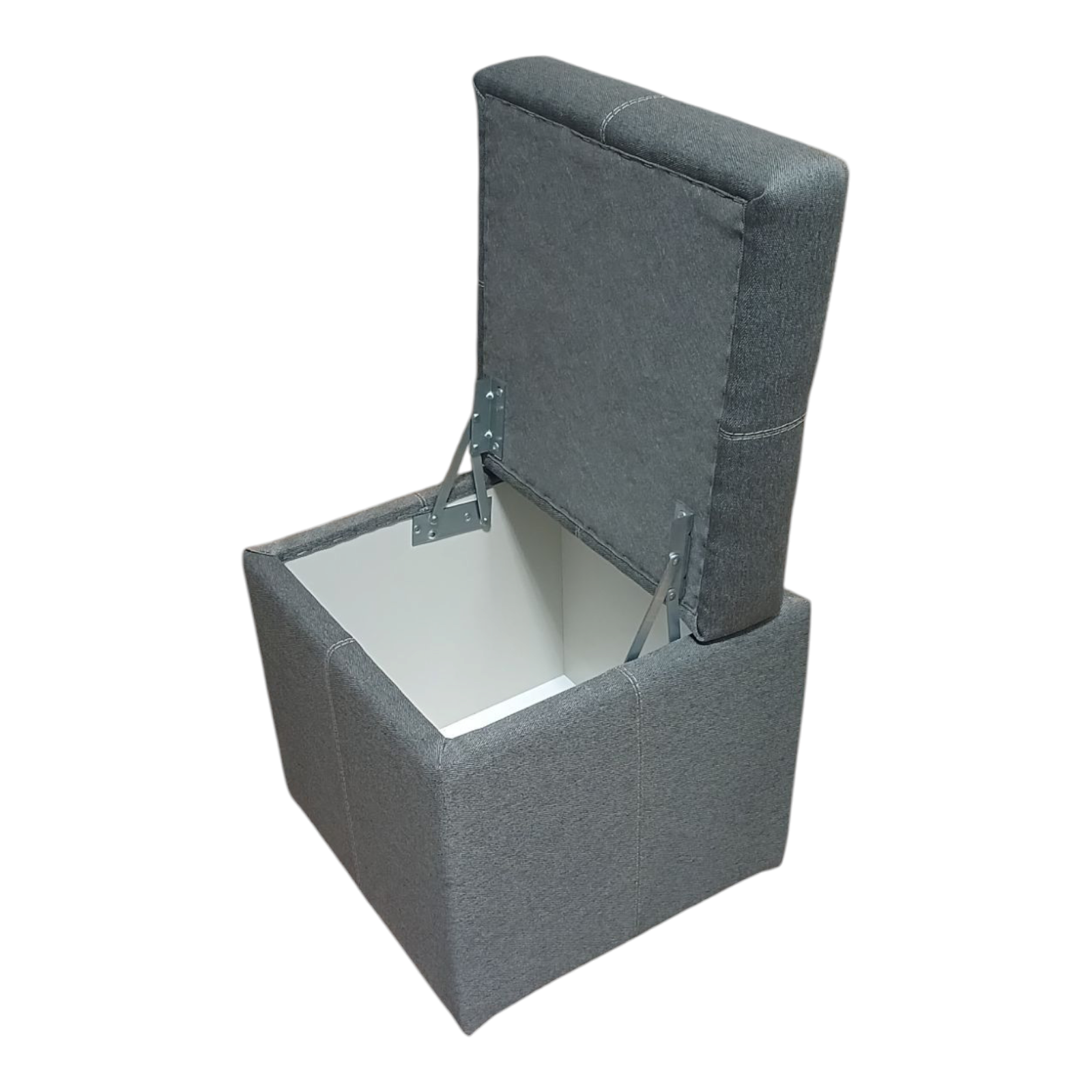 Пуф з нішею Модерн рогожка Багама 40х40х43 см Темно-сірий - фото 2