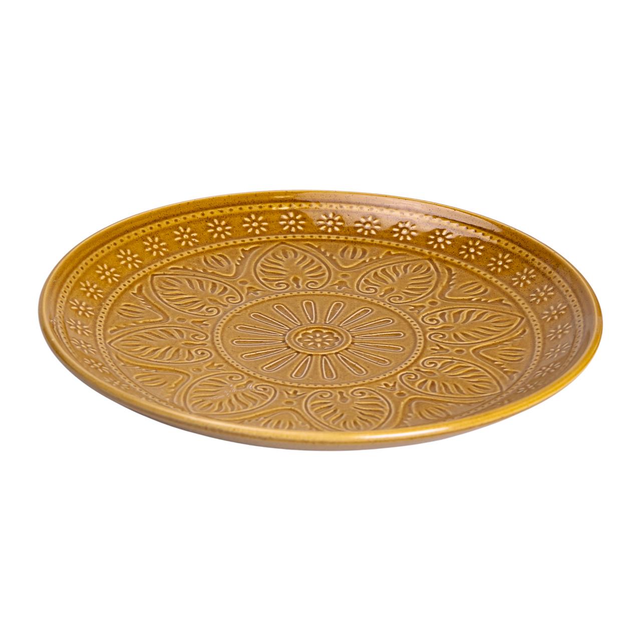 Столовий сервіз керамічний YIWU Bronze Age на 6 персон 24 пр. Гірчичний (HP-31-2) - фото 4