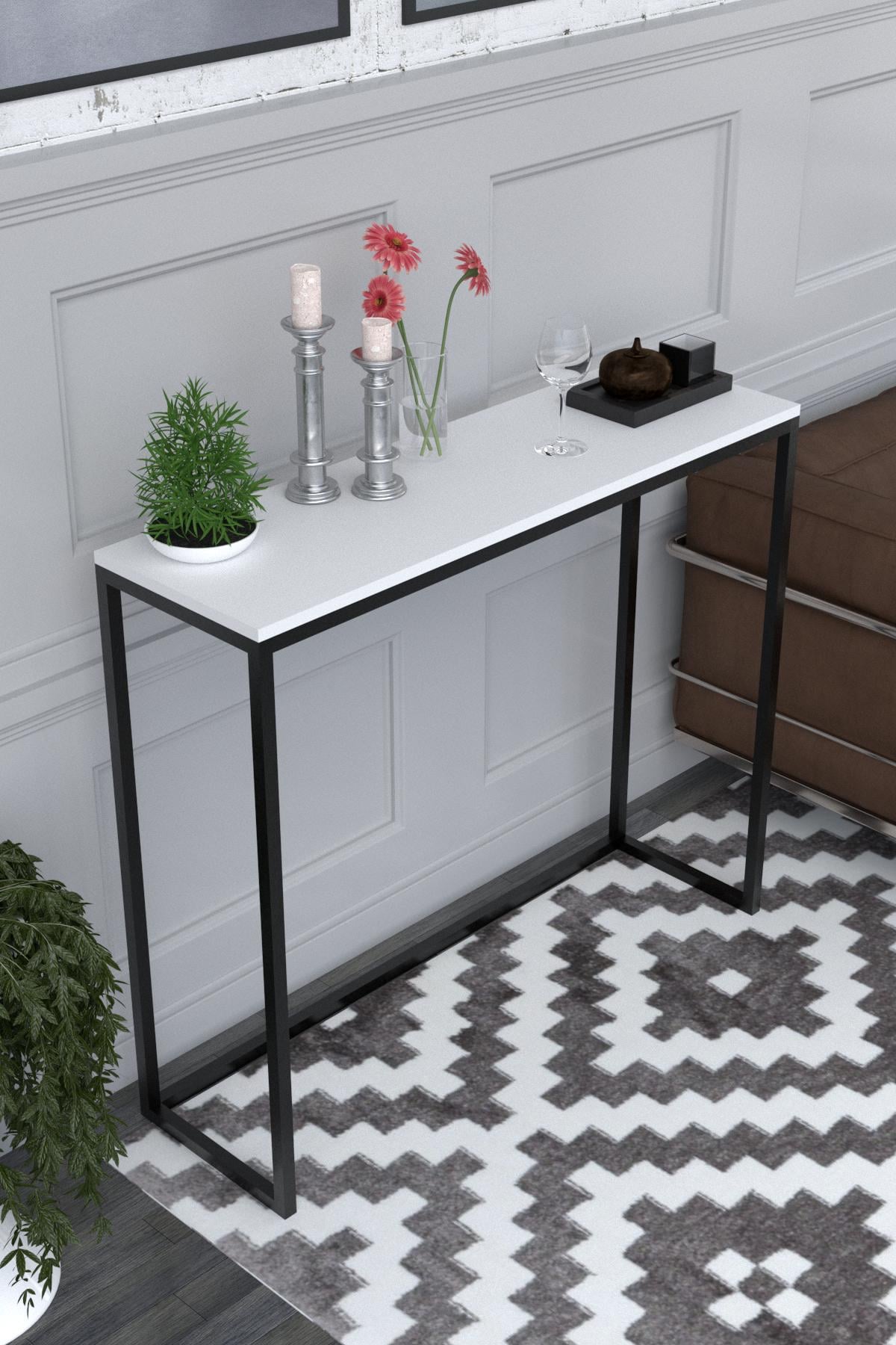 Столик консольный EcoLoft DSP-1157-7 в стиле лофт Белый (DSP-1157-7)