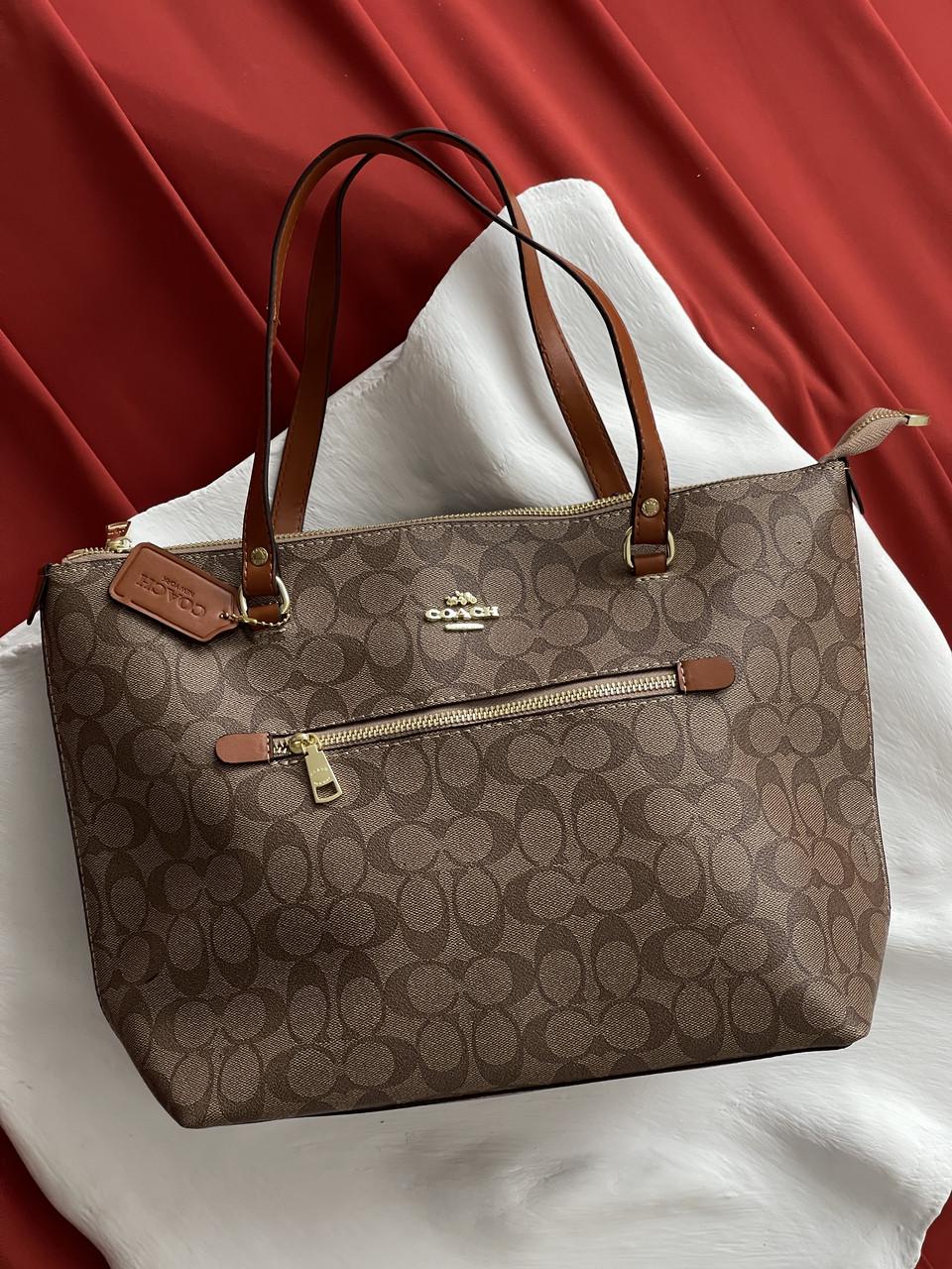 Сумка женская шоппер Коуч Coach Gallery Tote на плече Бежевый (2838791805)