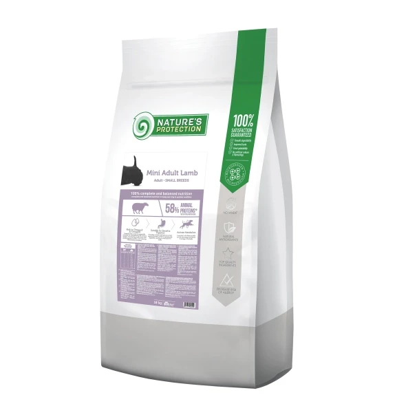 Сухой корм для взрослых собак малых пород с ягнятиной Nature’s Protection 18 кг (NPB46245)