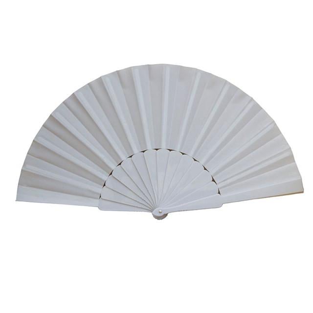 Веер ручной для танцев и спорта 23х43 см Белый (В1567)