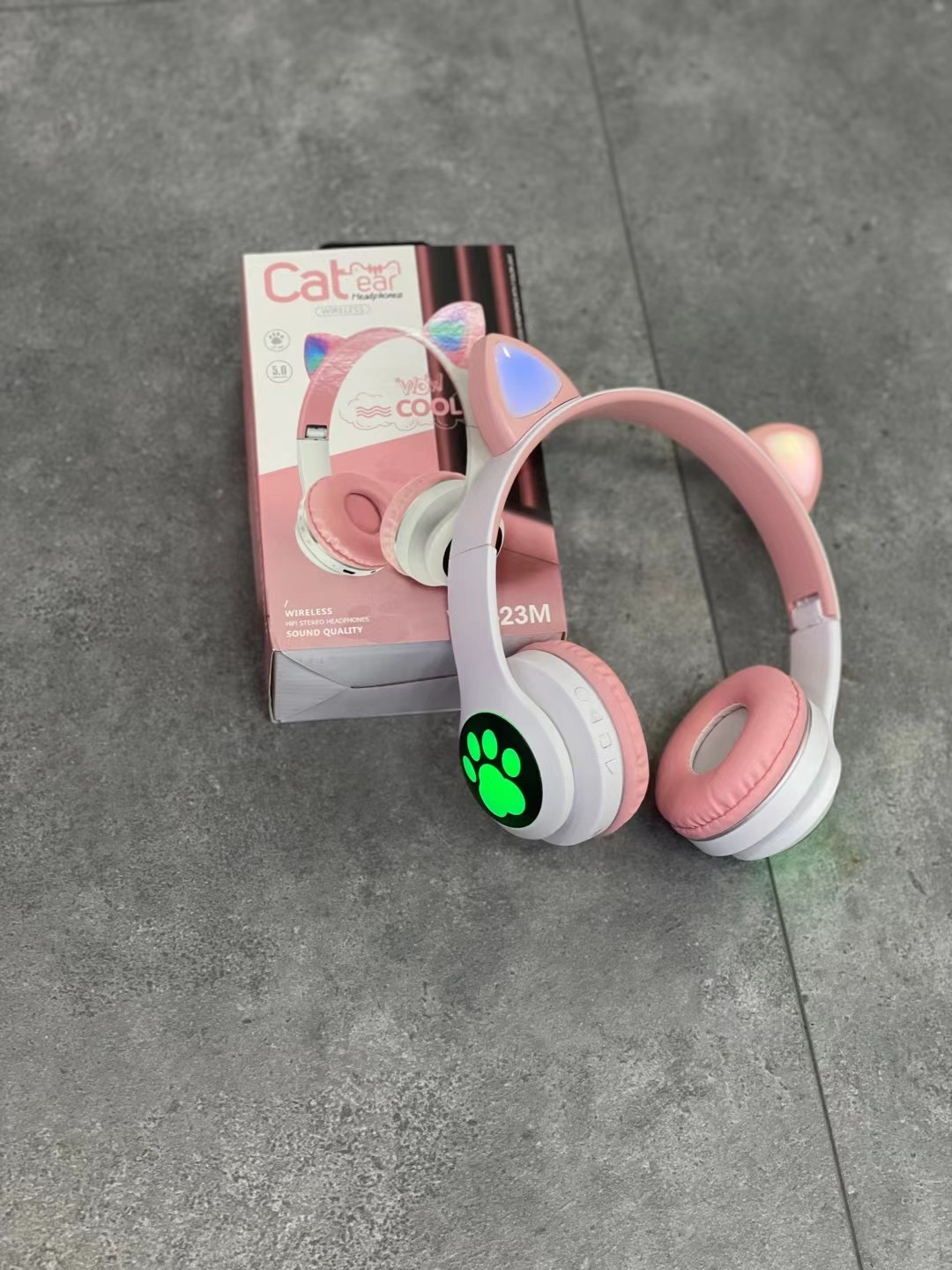 Навушники бездротові Cat Headset M23 Bluetooth Рожевий - фото 8 Навушники бездротові Cat Headset M23 Bluetooth Рожевий - фото 8