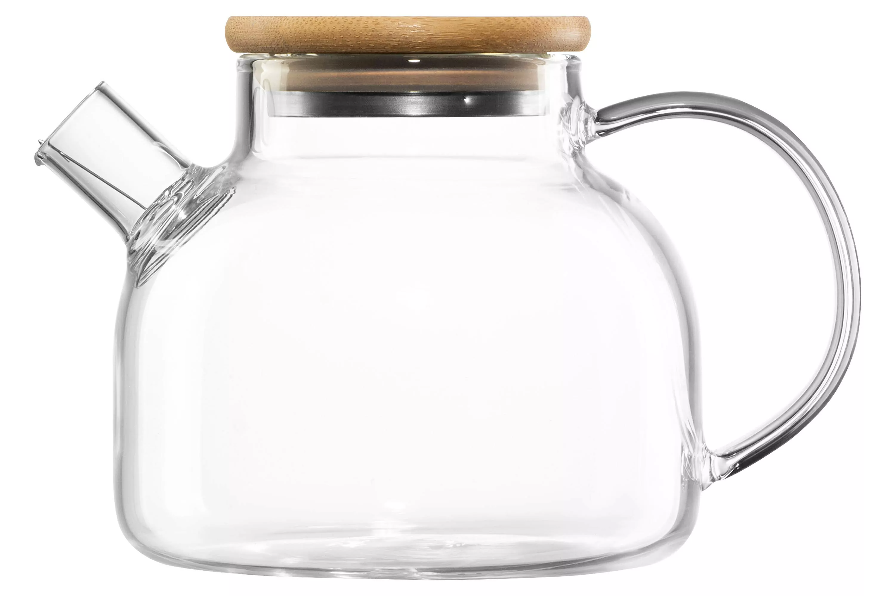 Чайник для заварювання Ardesto Gemini з боросилікатного скла і кришкою з бамбука 600 мл Прозорий (AR3006GBM)