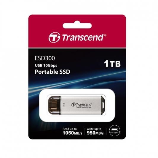 Накопитель SSD Transcend ESD300 наружный 1 Tb Gen 2/Type-C Серебристый (TS1TESD300S) - фото 6