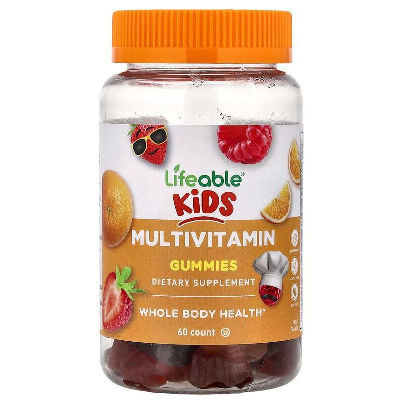 Мультивитамины для детей Lifeable Kids Multivitamin Gummies вкус фруктов 60 мармеладок (2766479555)
