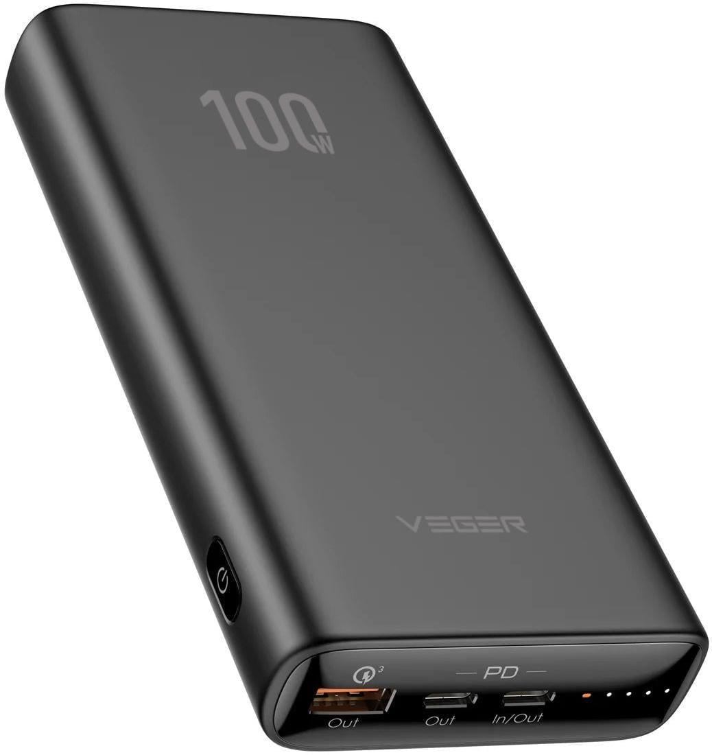Повербанк УМБ Veger T100 20000 mAh 100 W Black (6970453555461) Повербанк УМБ Veger T100 20000 mAh 100 W Black (6970453555461)