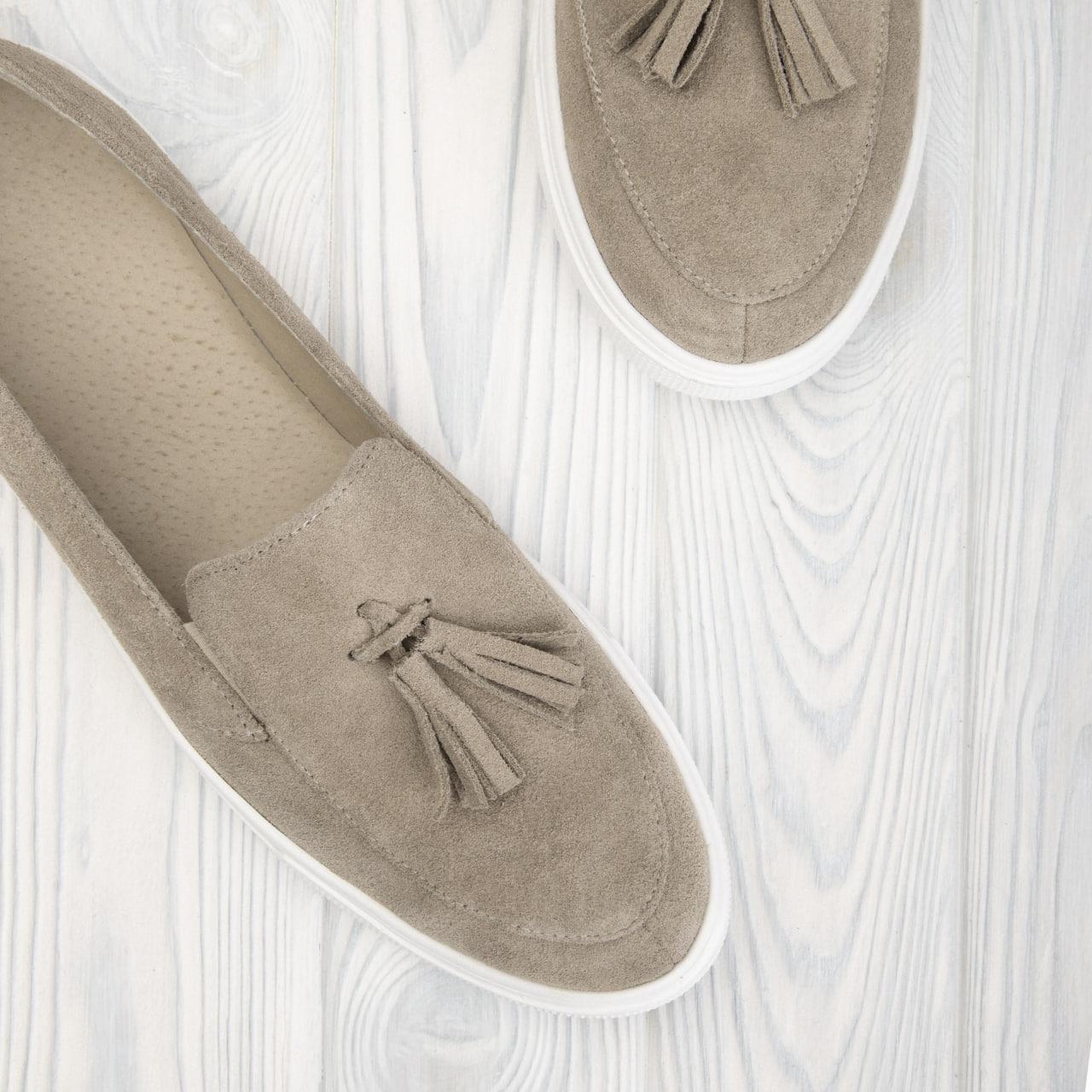 Лоферы Kindzer с кисточками замшевые р. 38 Бежевый - фото 5 Лоферы Kindzer с кисточками замшевые р. 38 Бежевый - фото 5