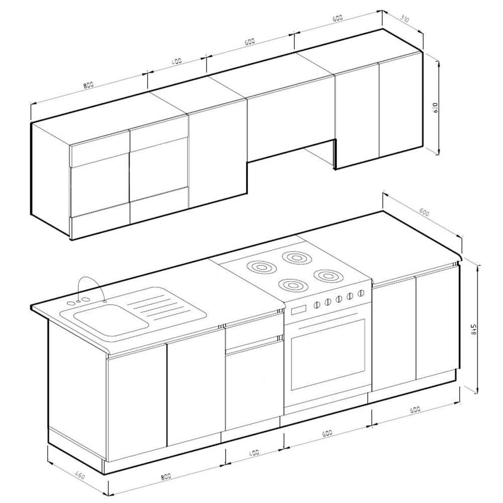 Кухня модульная Vicco Raul 240 см Белый/Сонома - фото 4 Кухня модульная Vicco Raul 240 см Белый/Сонома - фото 4
