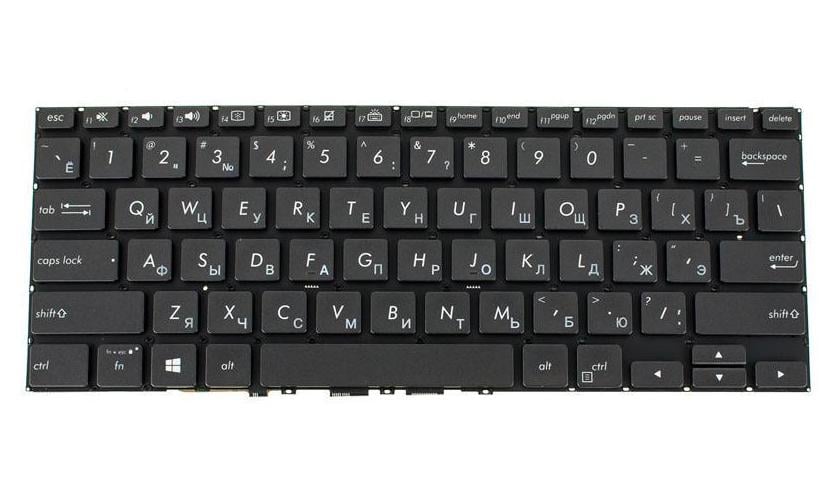 Клавиатура для ноутбука Asus UX362 series rus без фрейма/подсветки клавиш Black (167492)