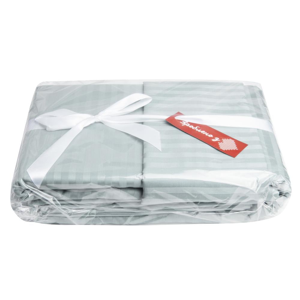 Комплект постельного белья евро сатин в полоску Мятный (26023) - фото 3 Комплект постельного белья евро сатин в полоску Мятный (26023) - фото 3