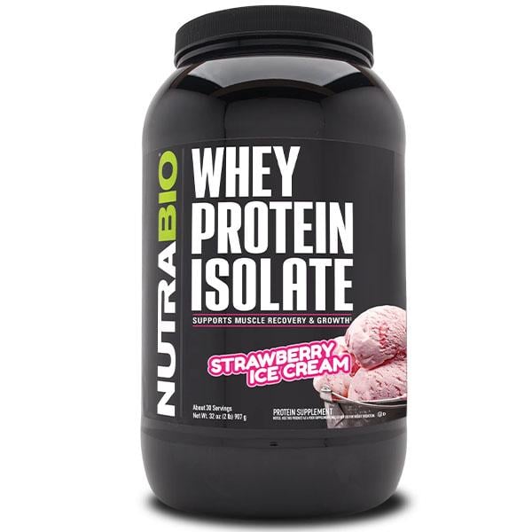 Протеин NutraBio Whey Protein Isolate 907 г 30 порций Strawberry Ice Cream (000027249) Протеин NutraBio Whey Protein Isolate 907 г 30 порций Strawberry Ice Cream (000027249)