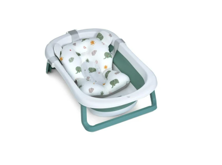 Вана детская складная с анатомической горкой и матрасом Deep Green (ME 1151)