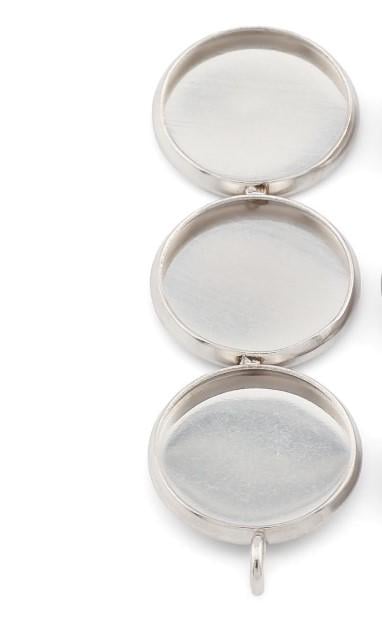 Основа для кулона з 3 платформами заготовка з нержавіючої сталі 45х13,8 мм 12 мм Платиновий (ОН1245к01)