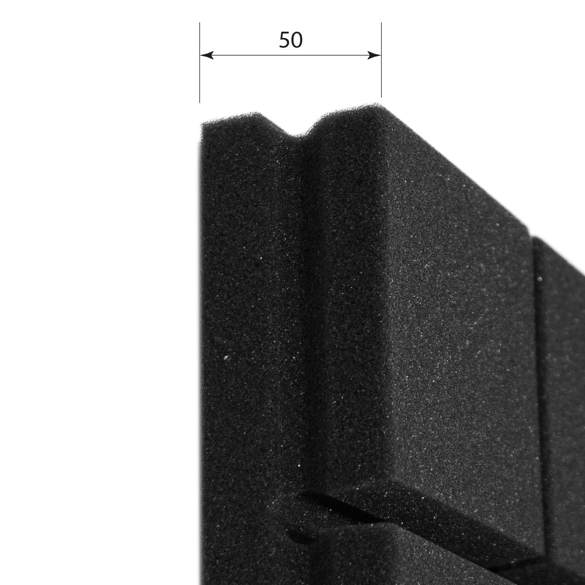 Акустичний поролон EchoFom Плитка 50 мм 50x50 см Чорний графіт - фото 2