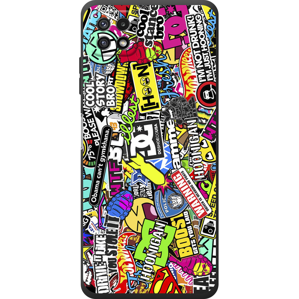 Чохол BoxFace Samsung Galaxy A22 5G (A226) Multicolored Inscriptions Чорний силікон (44332-up880-44335)