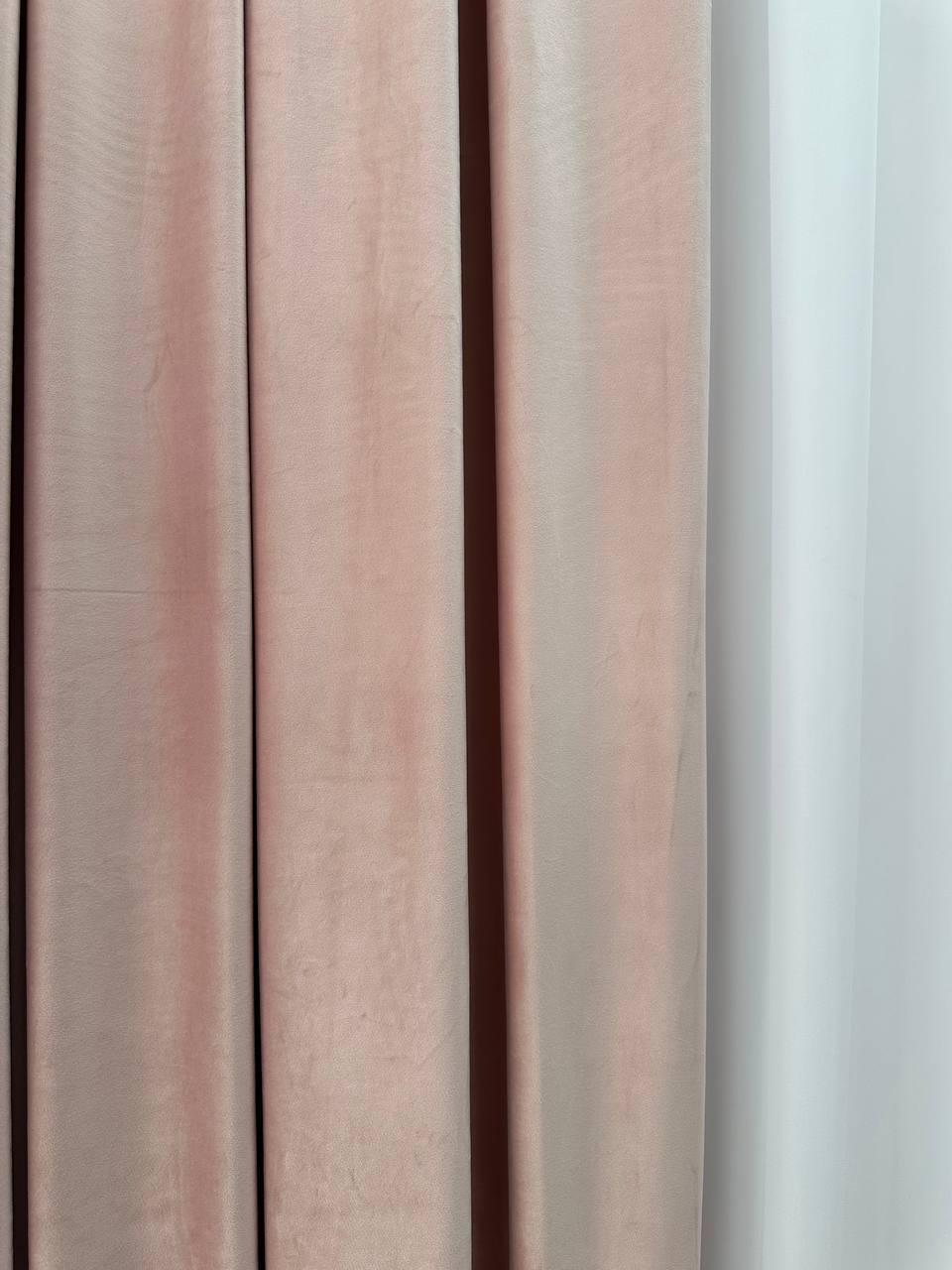 Штора велюрова на тасьмі 6 см 300x250 см Ніжно-рожевий (6319-N71-Т43) - фото 9
