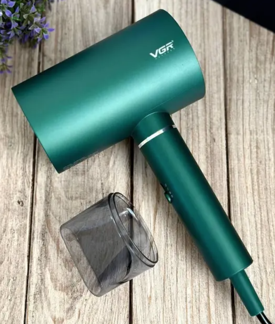 Фен профессиональный VGR V-431 1600–1800 Вт концентратор для волос мощный Зеленый
