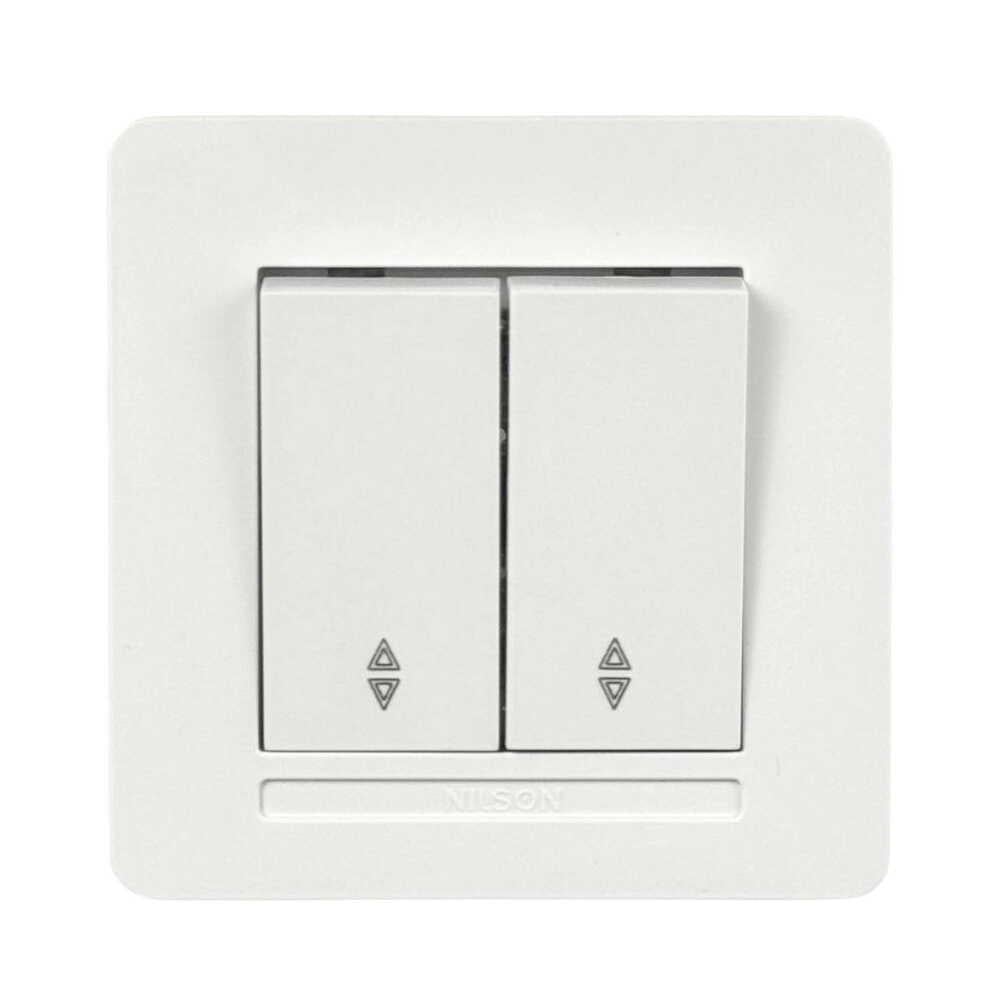 Вимикач двоклавішний Nilson Selene прохідний Білий (23111009)