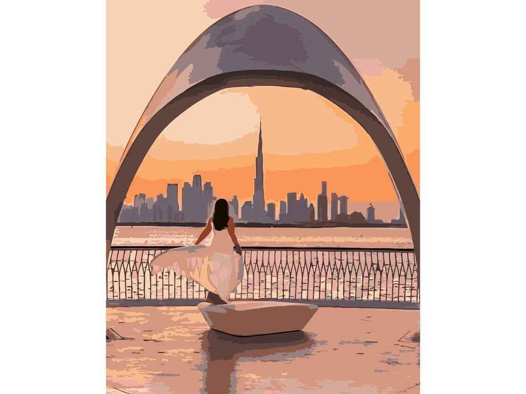 Картина по номерам Strateg Закат солнца на набережной 40х50 см (DY050)