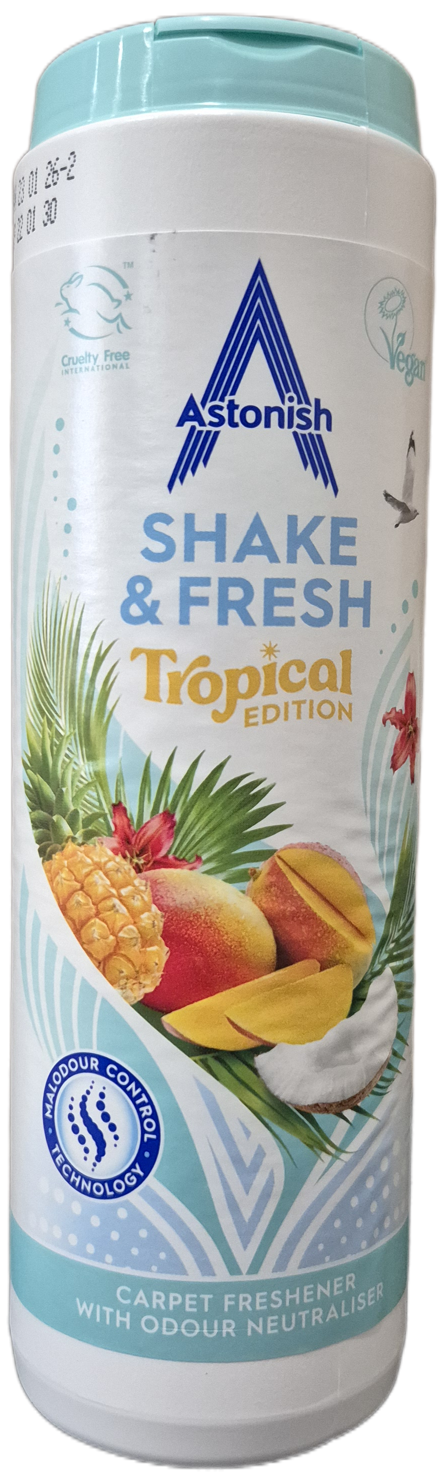 Освежитель ковров сухой Astonish Shake & Fresh с ароматом тропических фруктов 350 г (33357994)