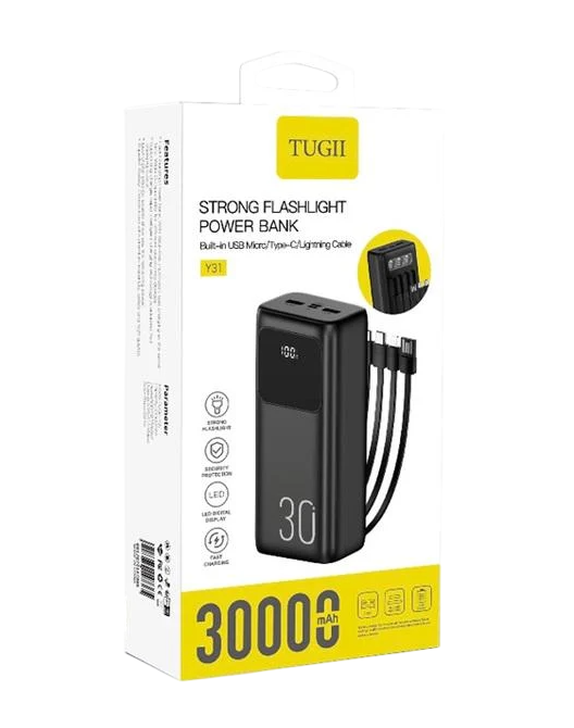 Повербанк Wuw TUGII Y31 30000 mAh Black (6917674147365)