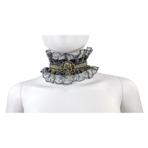 Воротник жабо Seta Decor Королева пиратов (23-580BLK-GL)