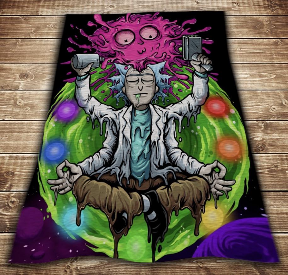 Плед с 3D принтом Рик и Морти Дзен 150x200 см (epi_0100)