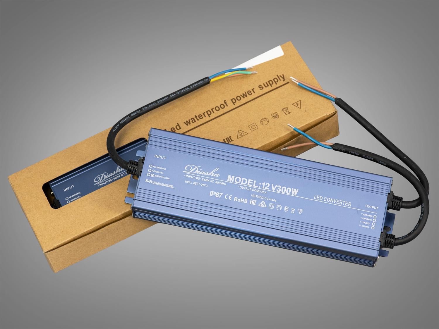 Блок питания для подключения LED ленты 12 В 300 Вт 25А (NP-12 В-300w-IP67)