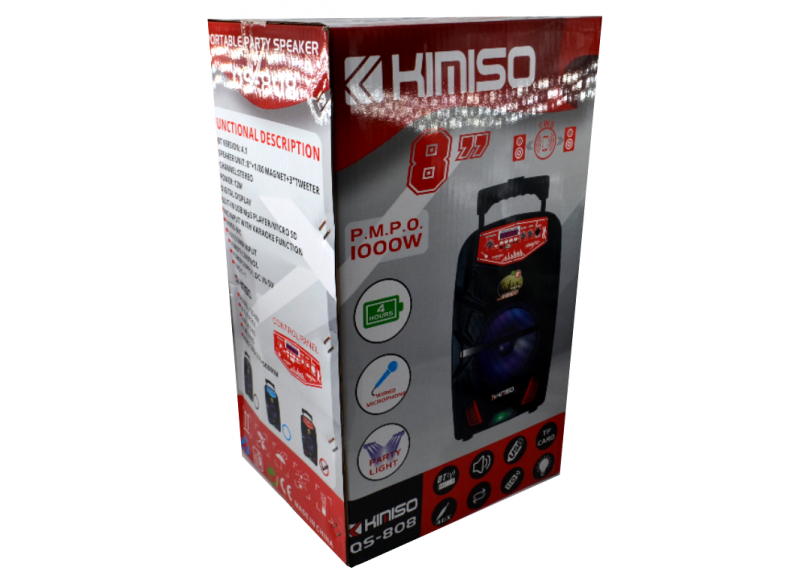 Колонка KIMISO QS-808 8'BASS/1000W з мікрофоном (Col-039) - фото 3