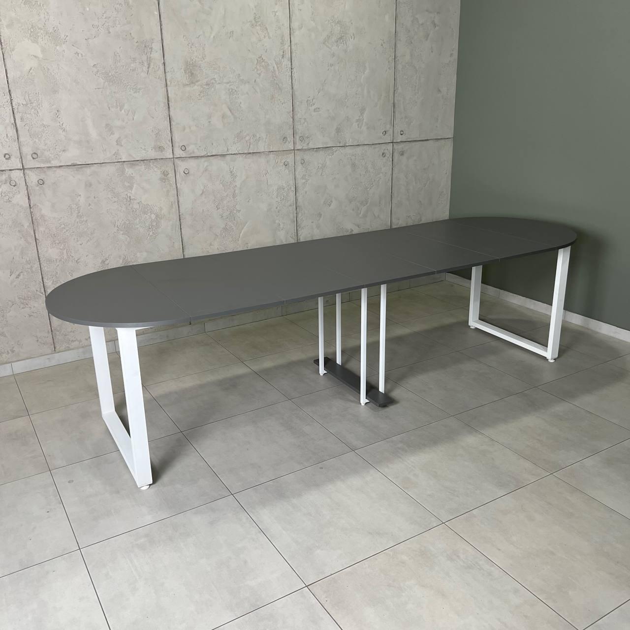 Обеденный стол раздвижной LONG 2,9 м Антрацитовый/Белый (УТП019240)