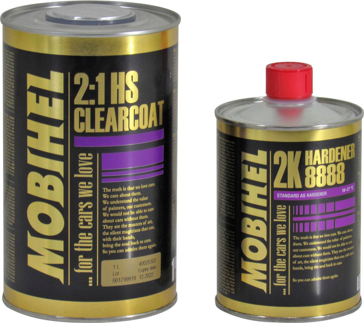 Лак акриловый Helios Mobihel HS 2:1 2К-2:1/2К-8888 2К-2:1/2К-8888 с отвердителем 8888 1 л 0,5 л