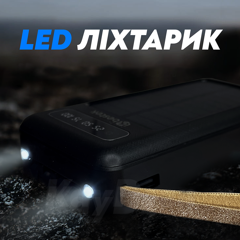 Повербанк Bestek BK77434 с быстрой зарядкой и солнечной панелью 3в1 20000 mAh QC 3,0 PD 22,5W (19426329) - фото 6