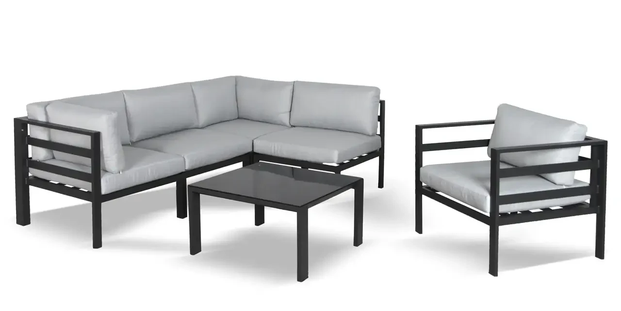 Комплект садовой мягкой мебели в стиле Loft с металлическим каркасом Серый (KS-1232)