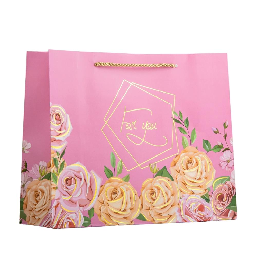 Набор подарочных пакетов Elisey Цветочная роскошь 32х26 см 4 шт. Розовый (9069-017) - фото 2