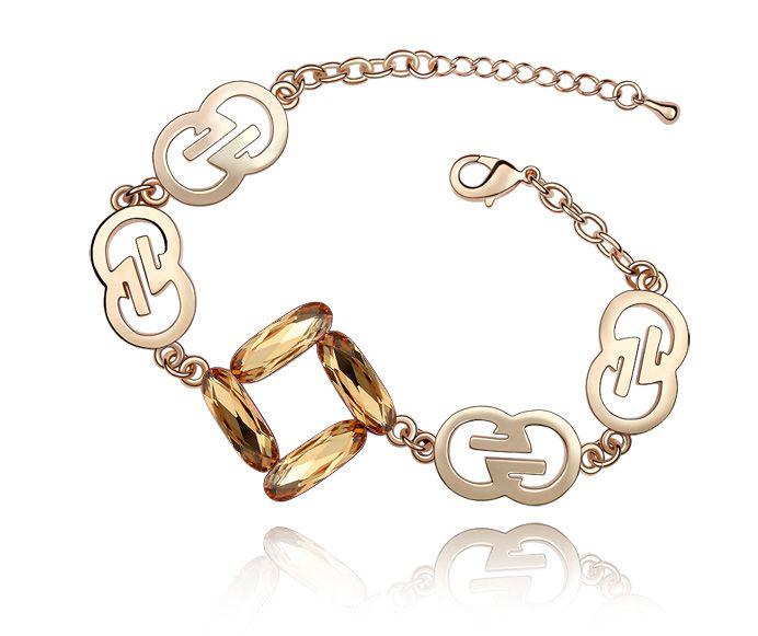 Браслет с кристаллами Сваровски 11111227 Showfay Янтарный