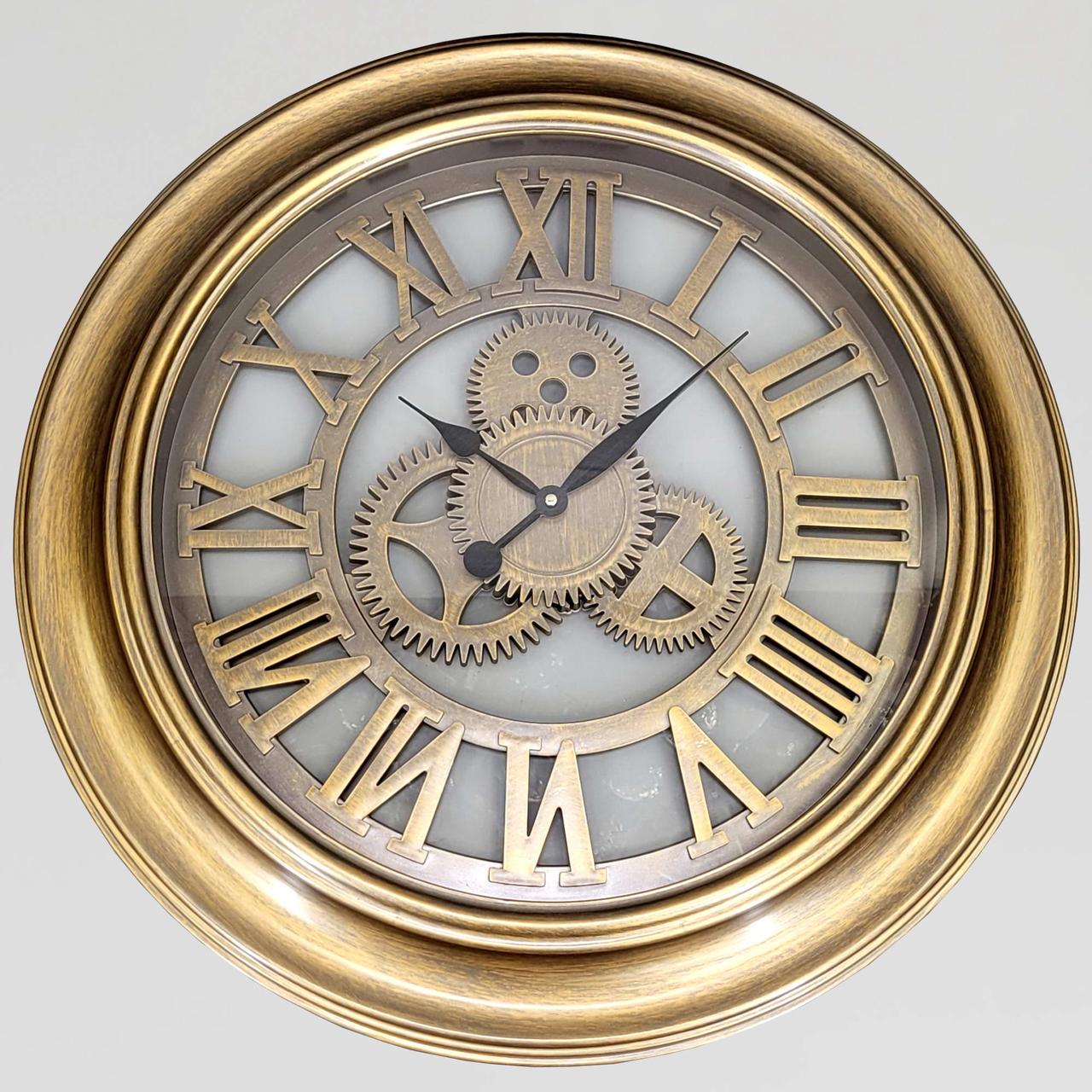 Годинник настінний безшумний OV-0050 71 см з відкритим механізмом шестернями/колещатками під старину (2861666945)